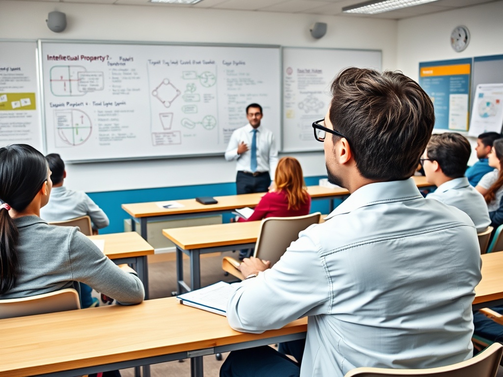 В аудитории проходит занятие: преподаватель объясняет материал, студенты внимательно слушают и делают записи.